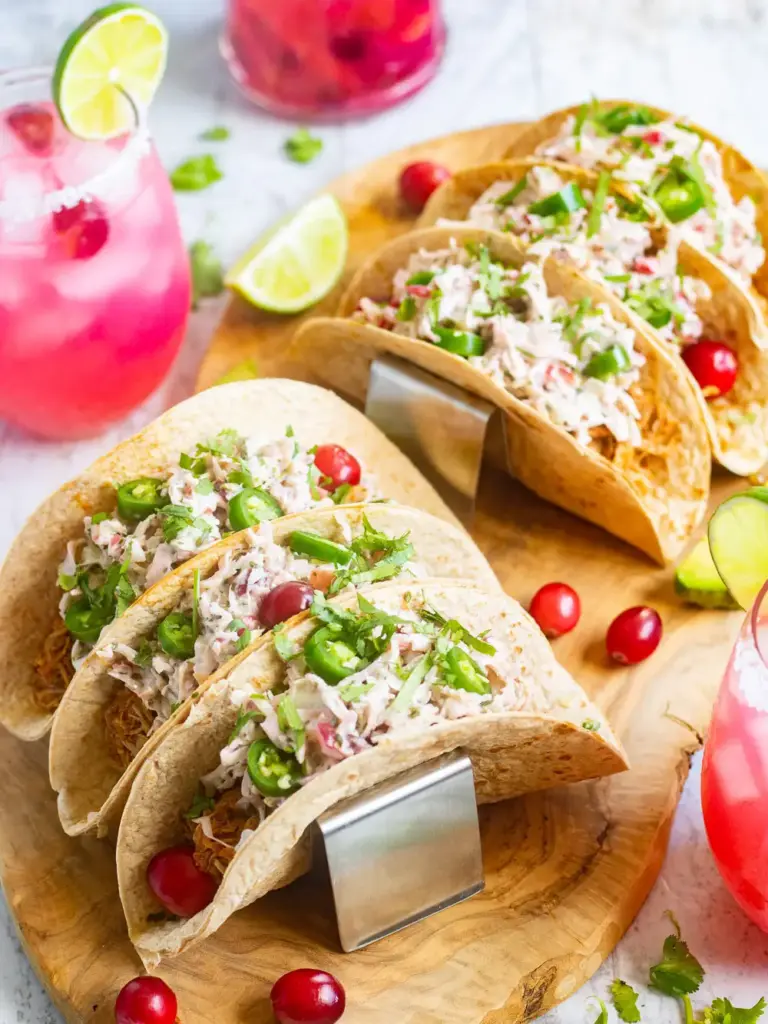 Instant Pot Cranberry Chipotle Chicken Tacos