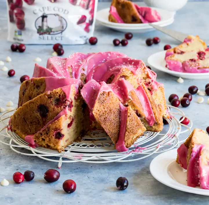 Sparkling Prosecco Cranberry Bundt Cake