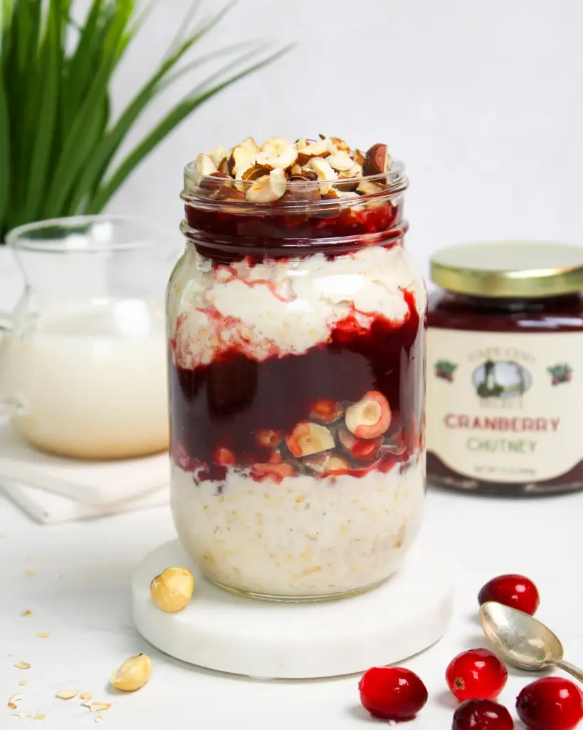 Cranberry Chutney Overnight Oats