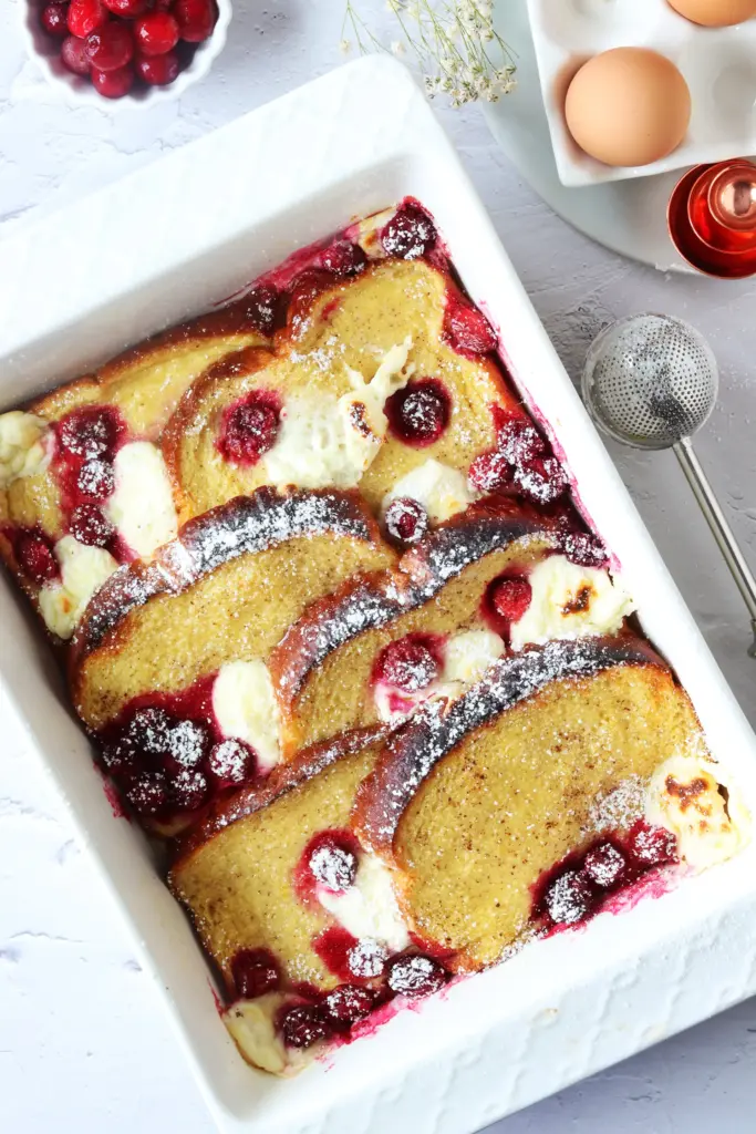 Cranberry Cream Cheese Baked French Toast