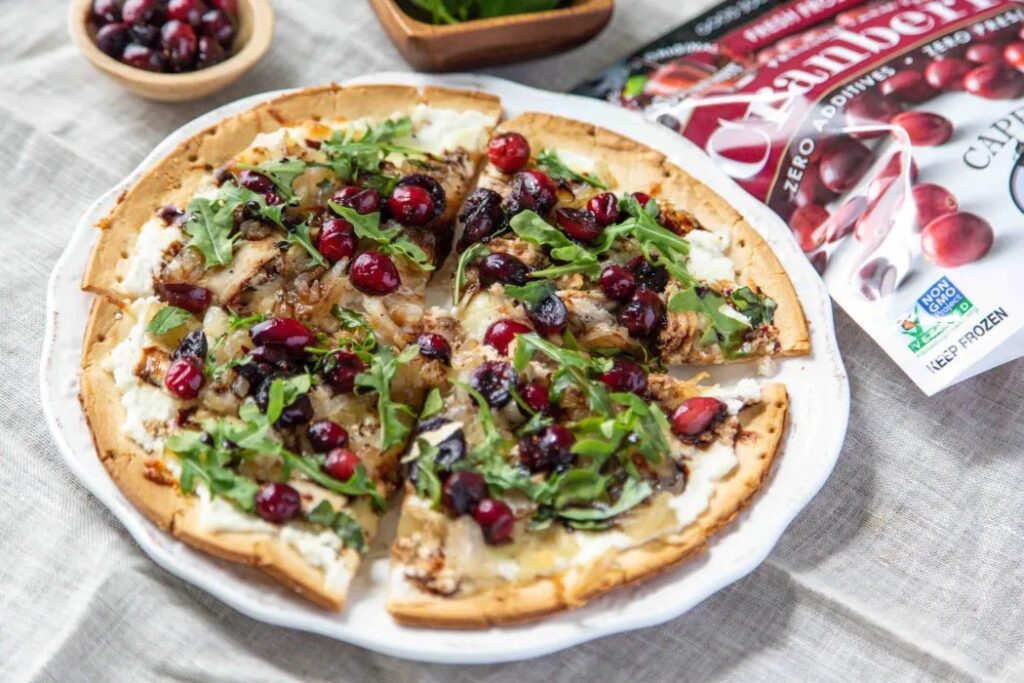 Balsamic Cranberry Chicken Cauliflower Pizza