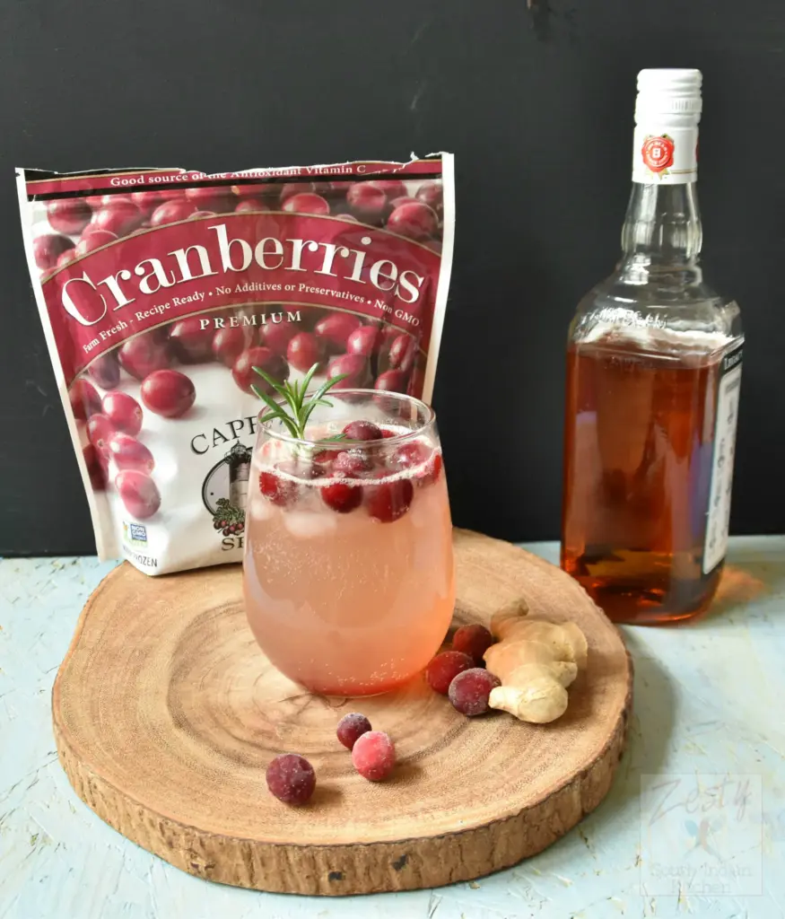 Cranberry Ginger Orange Bourbon Fizz
