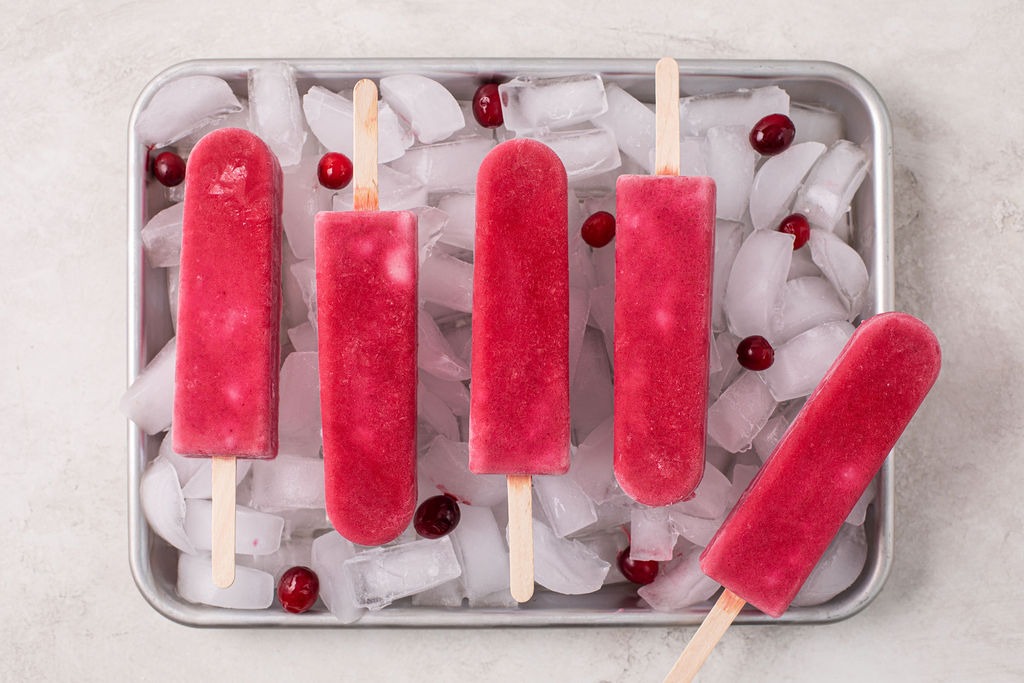 Cranberry Vanilla Yogurt Popsicles