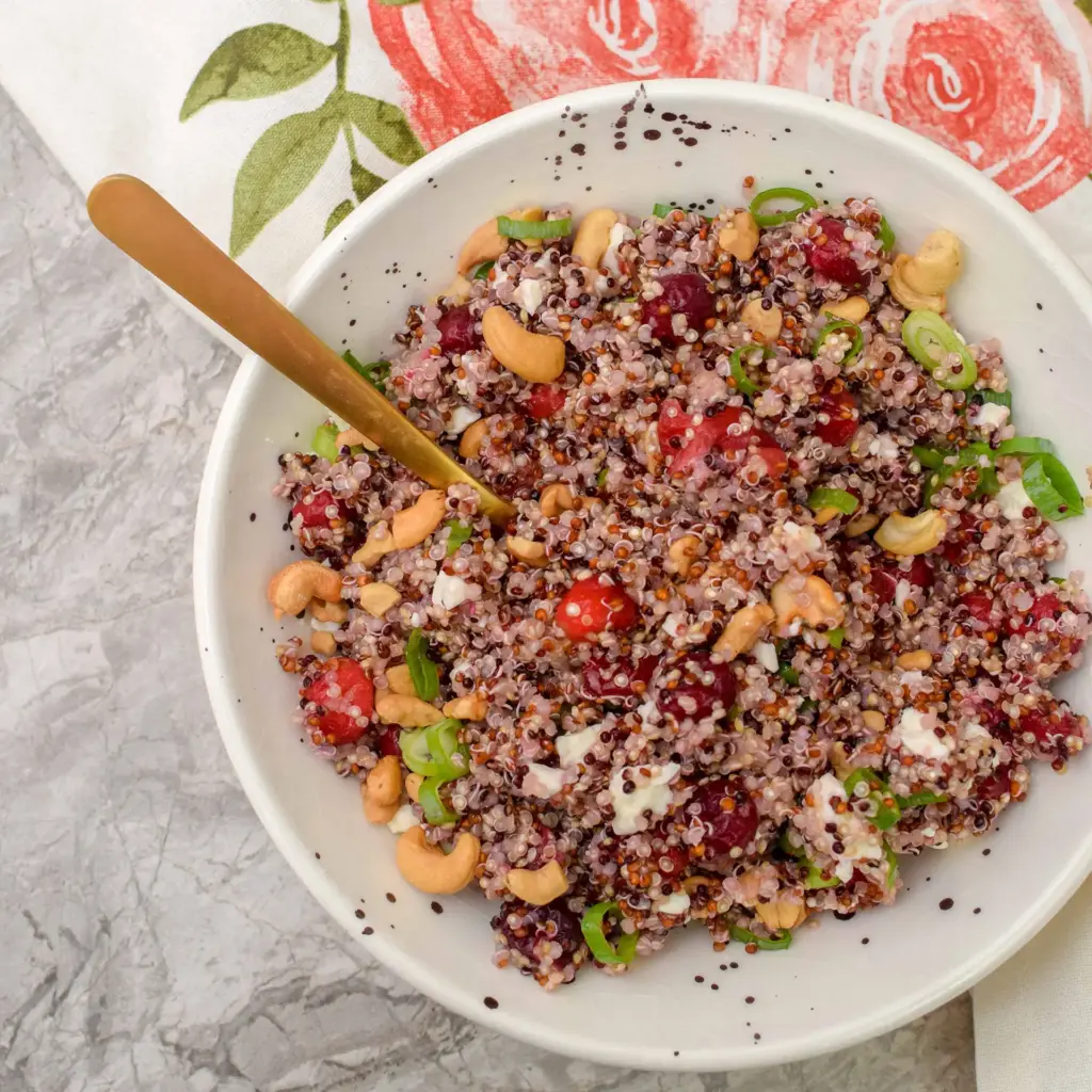 Quinoa Salad with Cranberries, Feta & Cashews